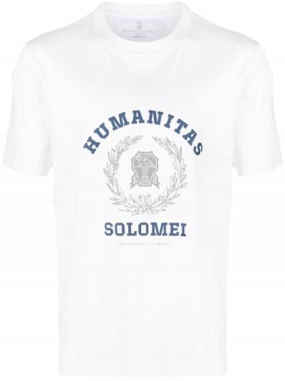 Humanitas-print cotton T-shirt