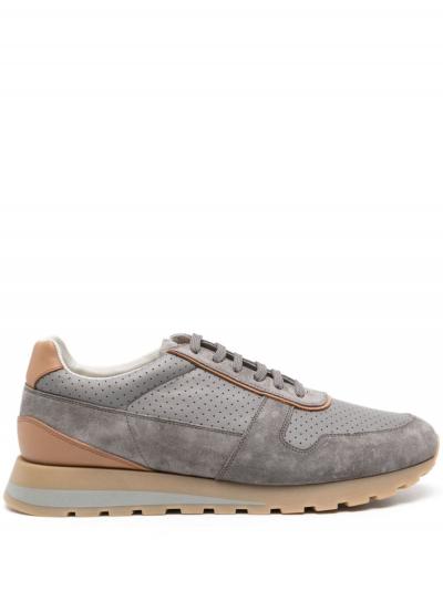 perforated suede sneakers