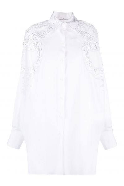 lace-detailing cotton shirt
