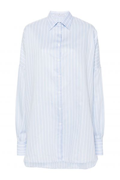 striped batwing-sleeve shirt