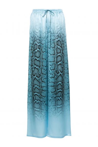snakeskin-print silk trousers