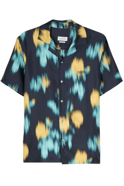 abstract-pattern silk shirt