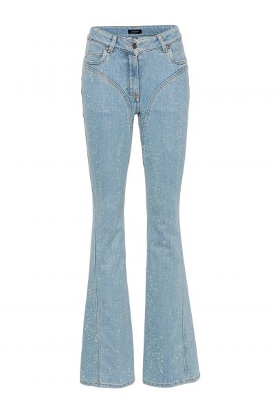 rhinestone-embellished flared jeans