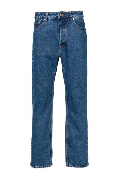 monogram-embroidered straight-leg jeans