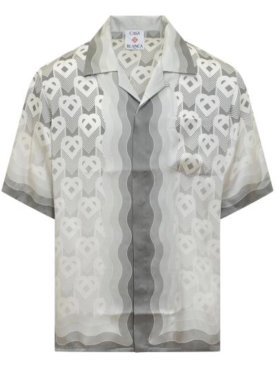 monogram-print shirt