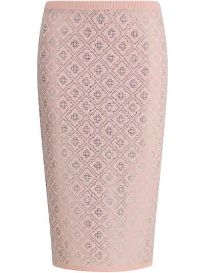 logo-print midi skirt