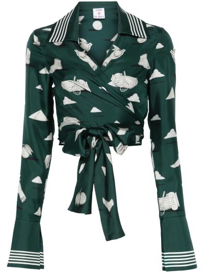 graphic-print blouse