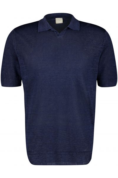 fine-knit linen polo shirt