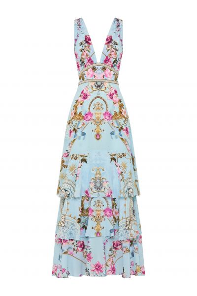 floral-print silk maxi dress