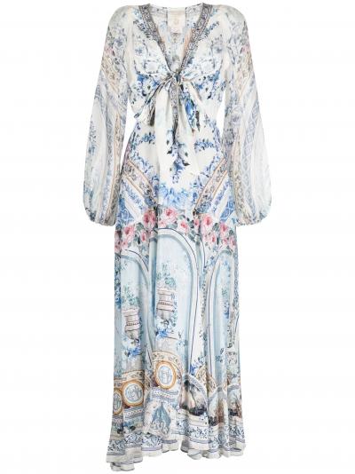 baroque-pattern silk dress