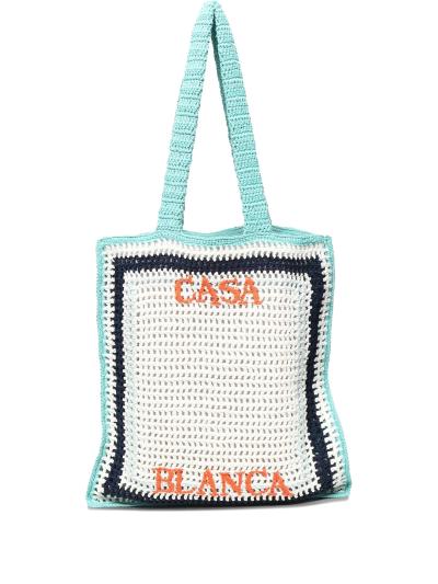 crochet-detail tote bag