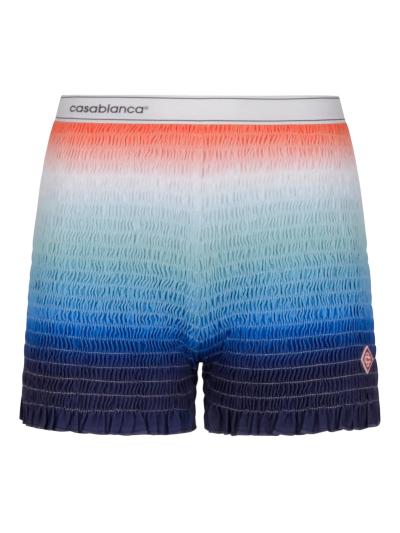 smocked gradient shorts