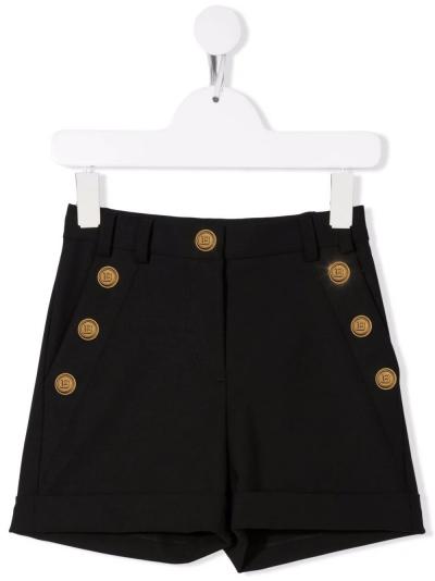 decorative-button tailored shorts