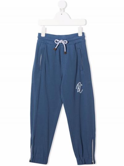 Ocean blue cotton  track trousers