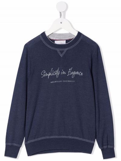 slogan-print wool-cashmere sweatshirt
