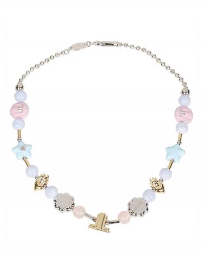 beaded necklace pastel