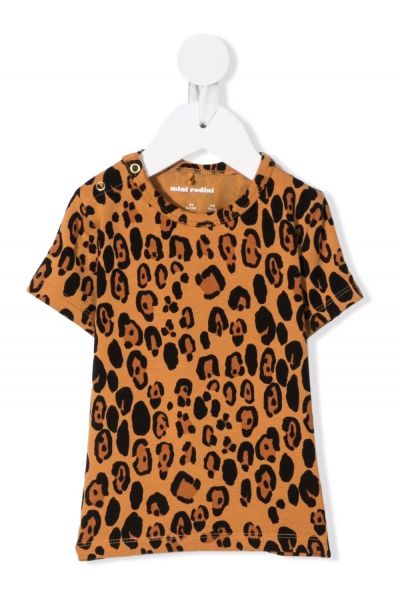 leopard-print short-sleeved T-shirt