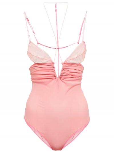 pink silk bodysuit