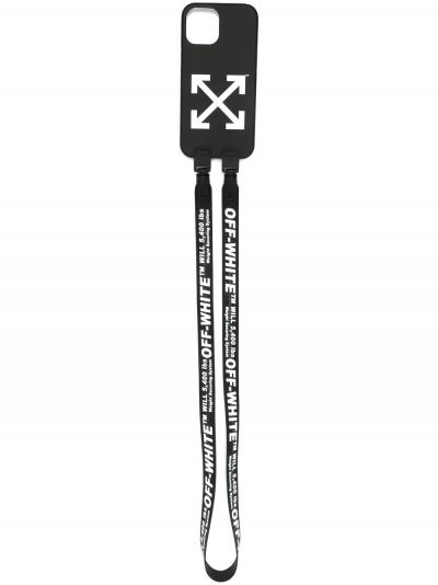 logo-print neck-strap phone case