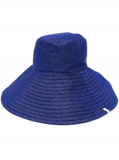 metallic-effect sun hat blue