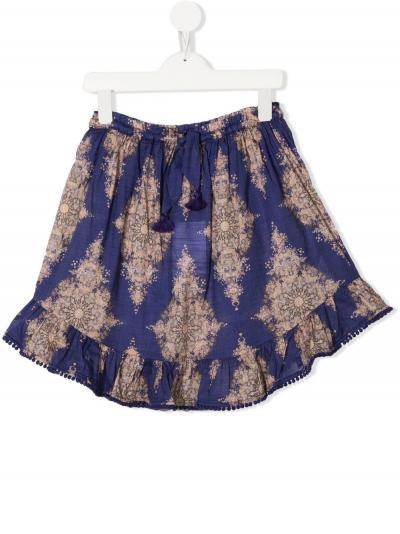 Anneke patterned flounce skirt