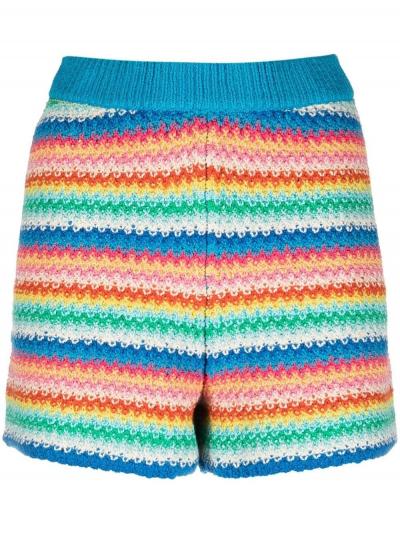 rainbow stripe-detail shorts