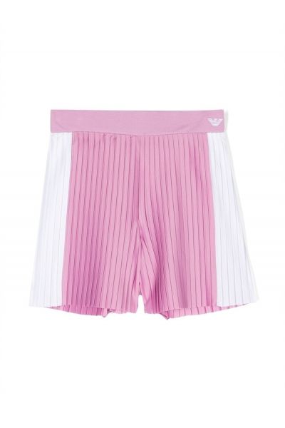 contrasting-panel pleated shorts
