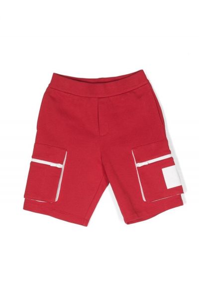 two-tone cotton track shorts
