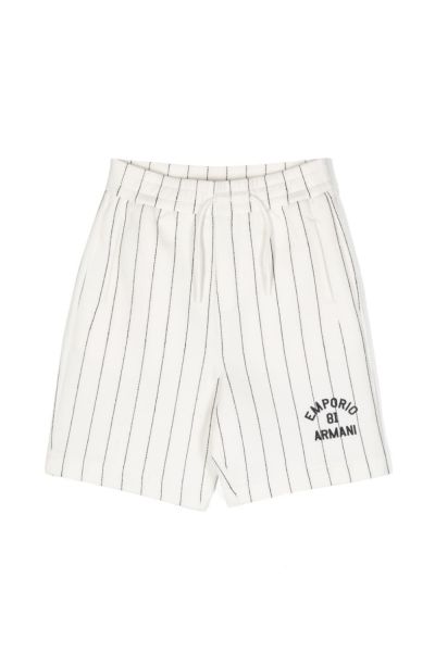 logo-embroidered stripe-detail shorts