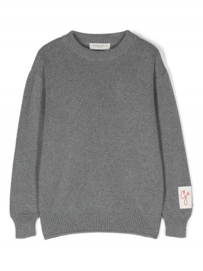 logo-appliquè crew neck sweater