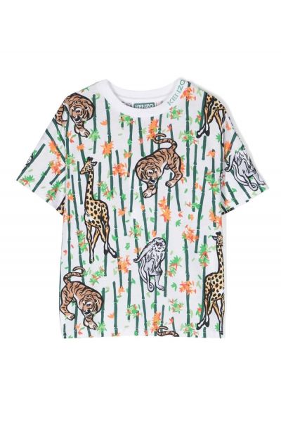 animal-print short-sleeved T-shirt