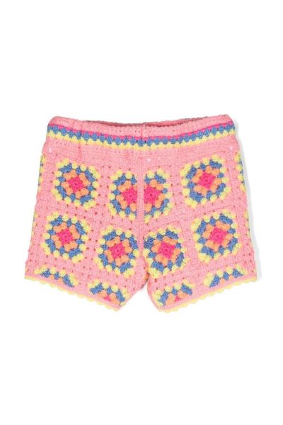 multicoloured crochet shorts
