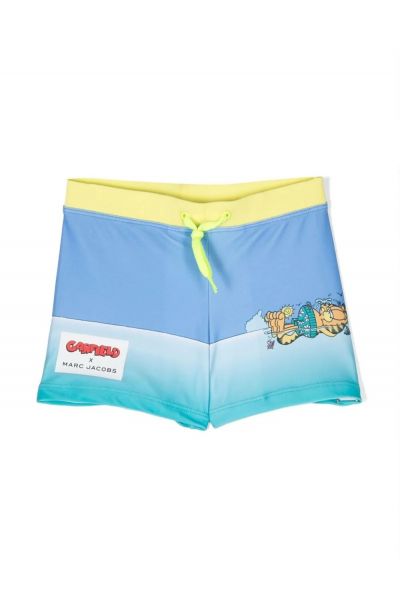 x Garfield cartoon-print swimming trunks