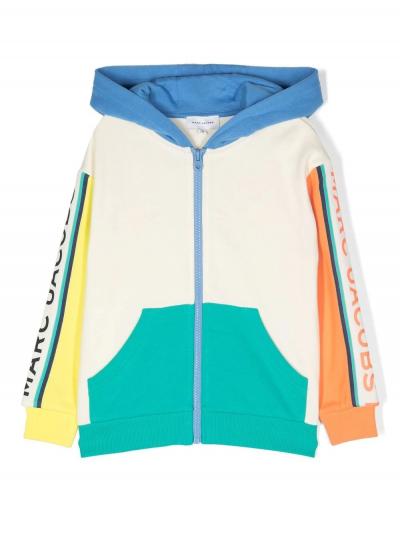colour-block logo-print hoodie
