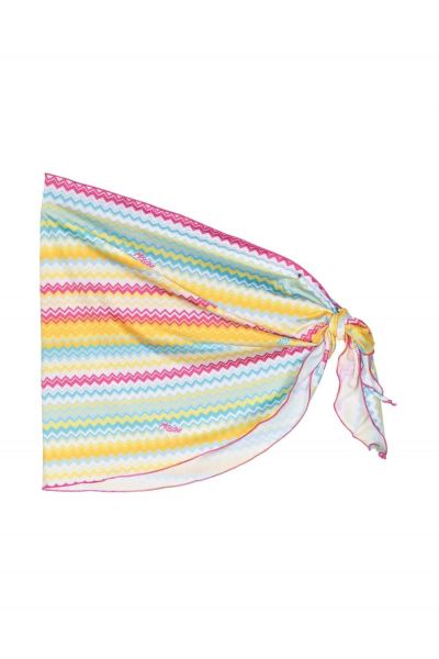 multicolour zigzag-print scarf