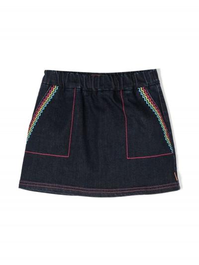 zigzag-embroidered skirt