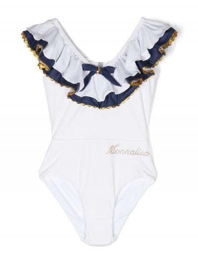 ruffled bow detail swimsuit