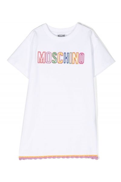 logo-embroidered T-shirt dress