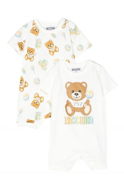 Teddy Bear-print romper set
