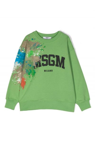 paint-splatter logo-print sweatshirt