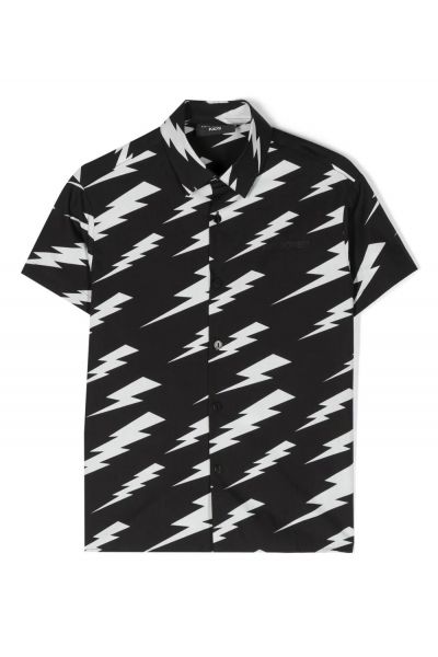 thunderbolt-print cotton shirt