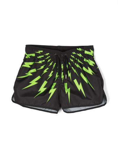 lightning bolt-print swim shorts