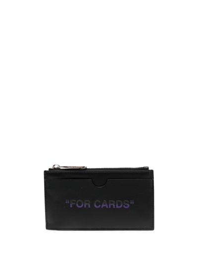 slogan-print leather wallet