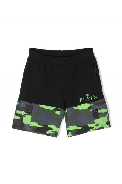 Plein camouflage-print shorts