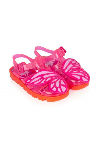Neon fuchsia Butterfly jelly sandals
