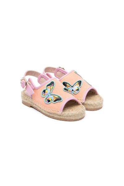 butterfly-embroidered espadrille sandals