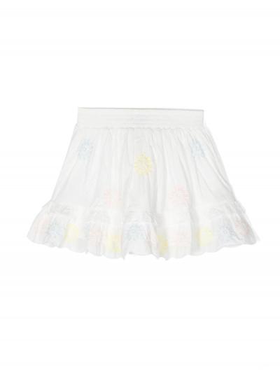 embroidered ruffle skirt