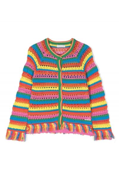 rainbow stripe crochet jumper