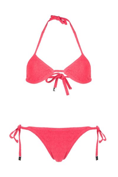 terry-cloth triangle bikini set