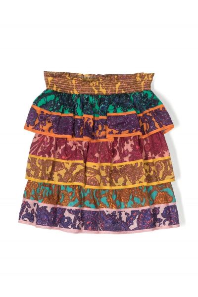 Tiggy tiered paisley-print skirt